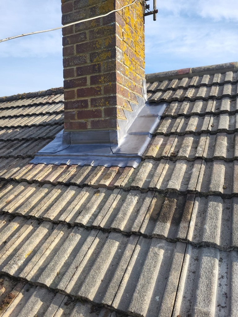 Lead work to chimney stack